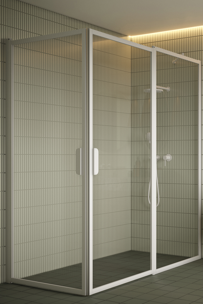 Shower enclosure with hinged doors one of which has a fixed part Bläk 758 New York