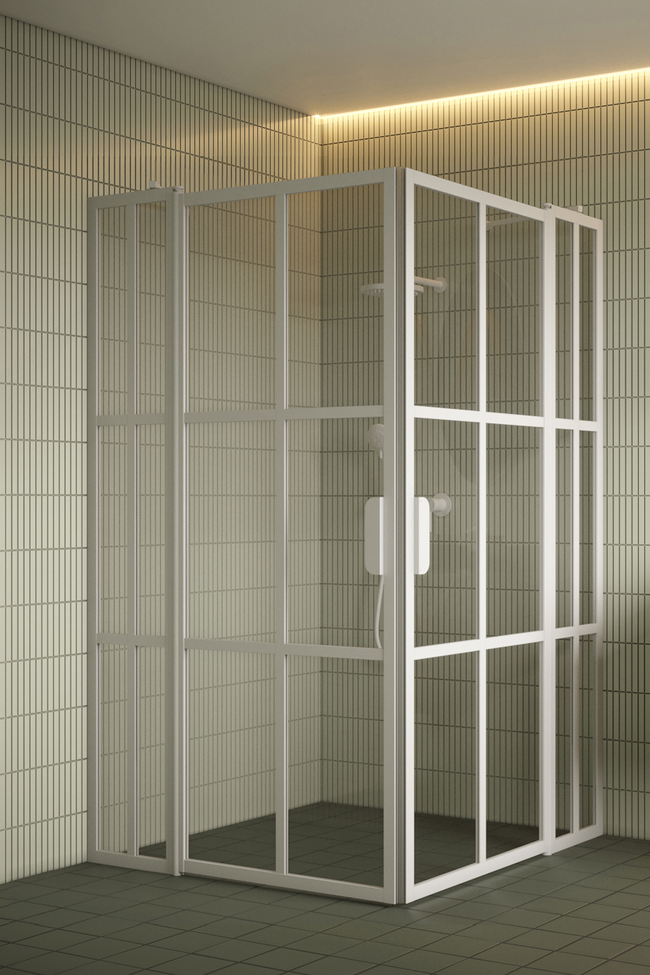 Shower enclosure with hinged doors with fixed parts Bläk 769 Paris