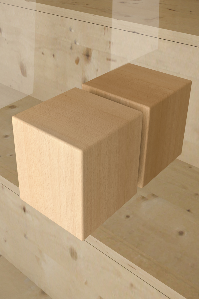 Wooden cube knob handle