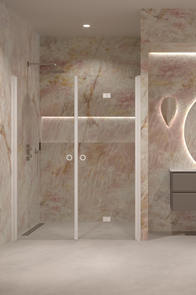 Alcove fitting with a hinged and a folding door Forma 322