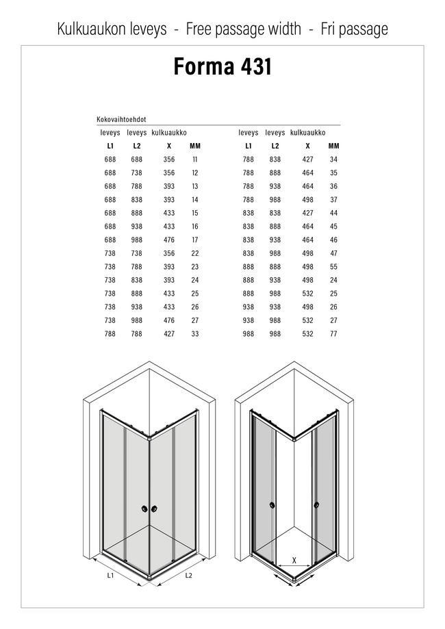 Fri passage - Forma 431