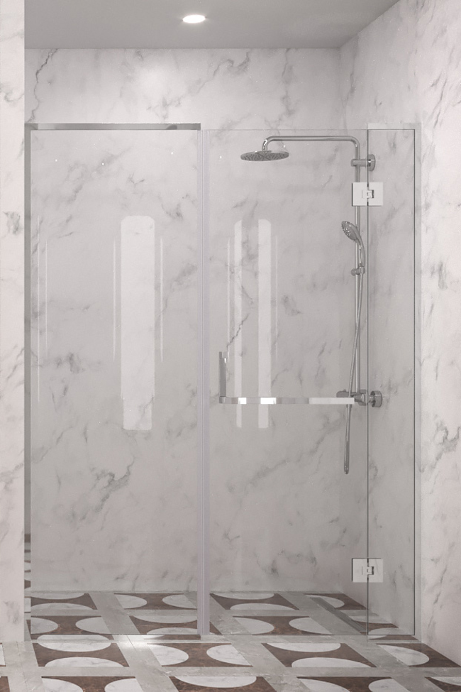 Hinged shower screen with a fixed part Vetro 521