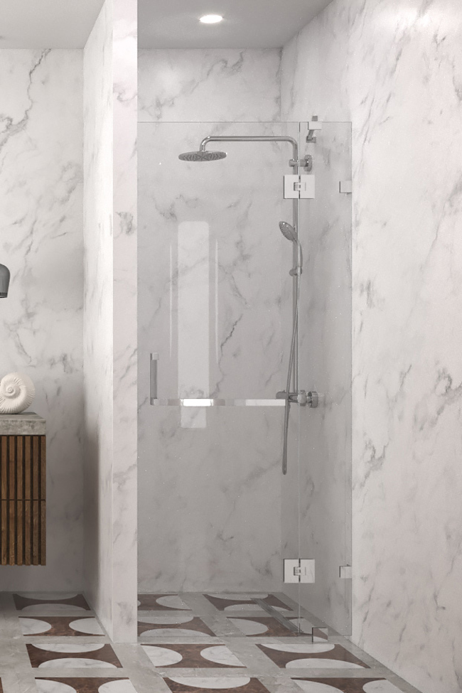 Hinged shower screen with a fixed part Vetro 521