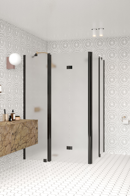 Shower enclosure with a hinged and a folding door with fixed parts Infinia 263 (214x215)