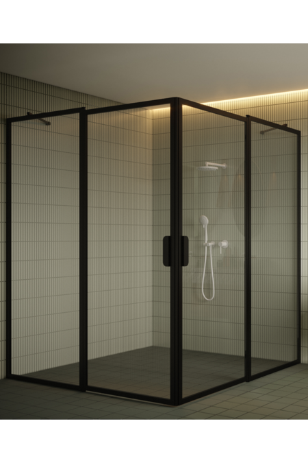 Shower enclosure with hinged doors with fixed parts Bläk 759 New York
