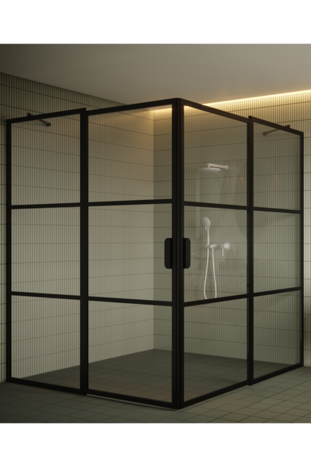Shower enclosure with hinged doors with fixed parts Bläk 764 Tokyo
