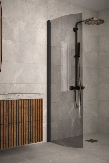Curved hinged shower screen Classic 122