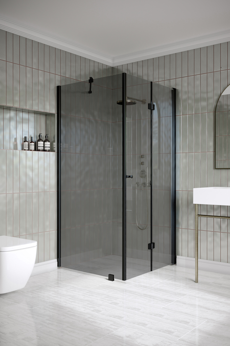 Shower enclosure with a fixed wall and folding door Classic 147 (101x103)
