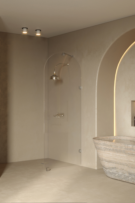 Arched fixed shower screen Vetro 509