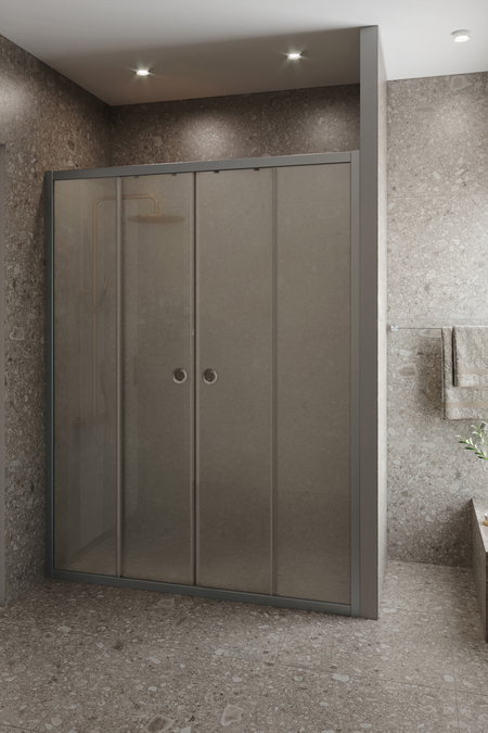 Alcove fixture with fixed walls and sliding double doors Glisse 464