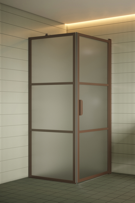 Shower enclosure with a fixed wall and hinged door Bläk 760 Tokyo