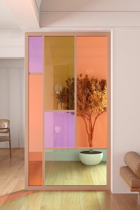 Glass wall with multicolored glass Bläk 71B Verona