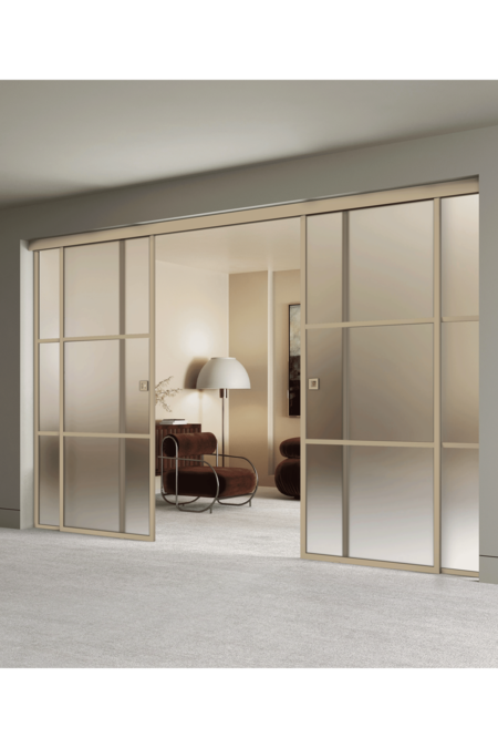 Double sliding doors with soft closing mechanism and 2 fixed walls Inne C4T Tokyo