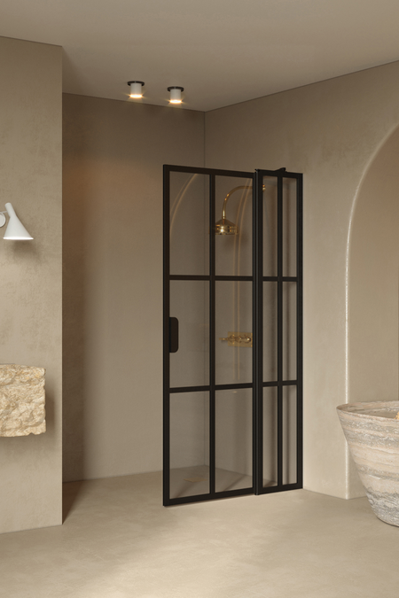 Hinged shower screen with a fixed part Bläk 739 Paris