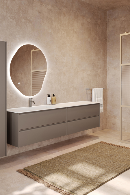 Tupla-allaskaappi Corian tasoaltaalla Luna L06