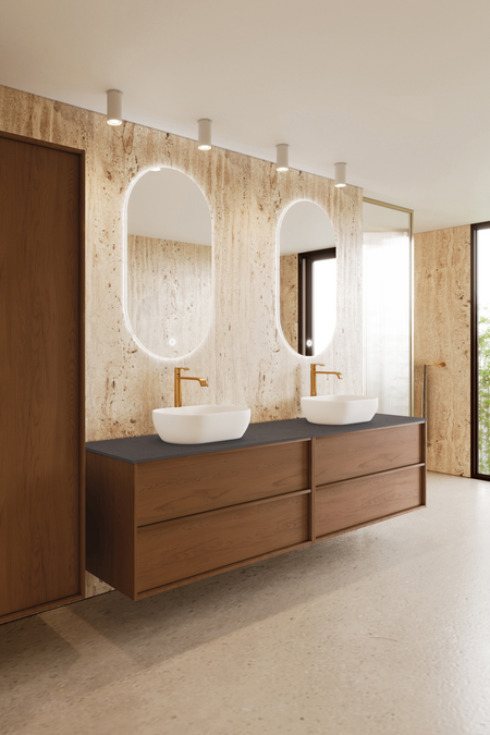 Tupla-allaskaluste kahdella ovaalilla malja-altaalla Casa H15