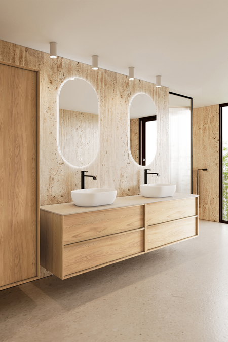 Tupla-allaskaluste kahdella ovaalilla malja-altaalla Casa H15