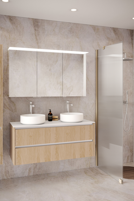 Cabinet with two round countertop basins Classic K05