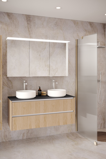 Cabinet with two round countertop basins Classic K05