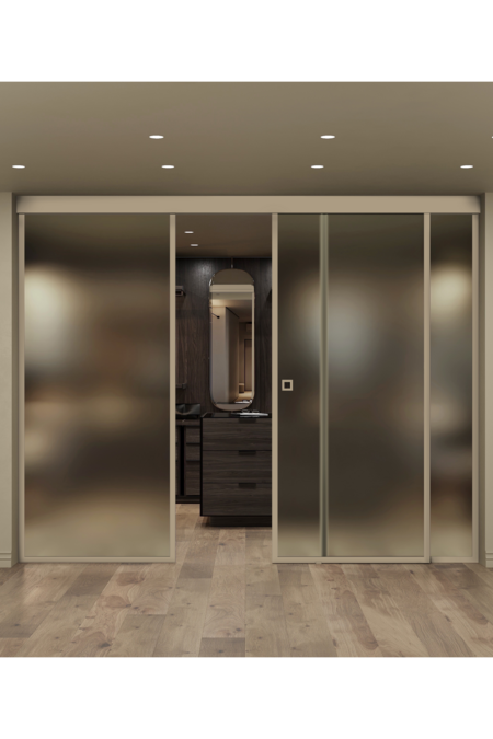 Sliding door with soft closing mechanism and 2 fixed walls Inne C3N New York