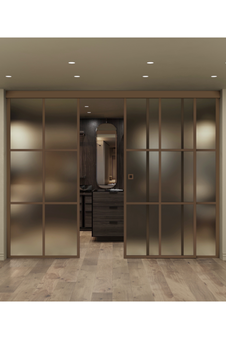 Liukuovi soft closing -mekanismilla ja kahdella kiinteällä seinällä Inne C3P Paris