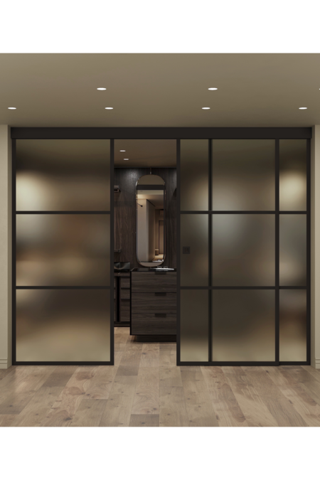 Liukuovi soft closing -mekanismilla ja kahdella kiinteällä seinällä Inne C3T Tokyo