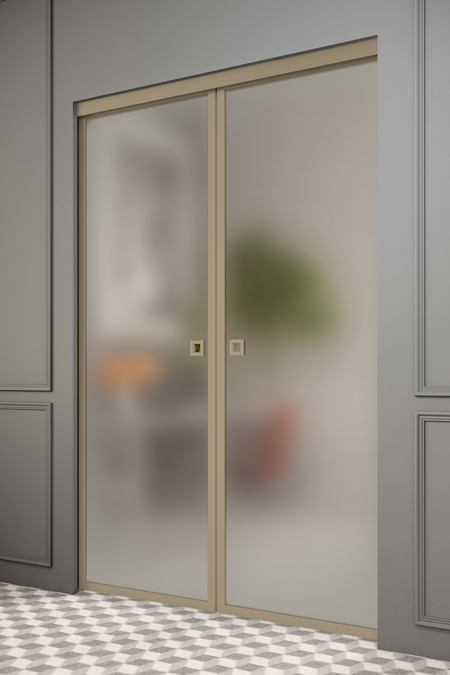 Pocketdoor parskjutdörrar med soft closing-mekanism Inne P2N New York