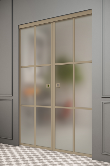 Pocketdoor parskjutdörrar med soft closing-mekanism Inne P2P Paris