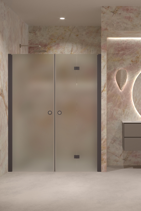 Alcove fitting with a hinged and a folding door Forma 322