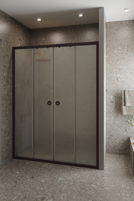 Alcove fixture with fixed walls and sliding double doors Forma 464