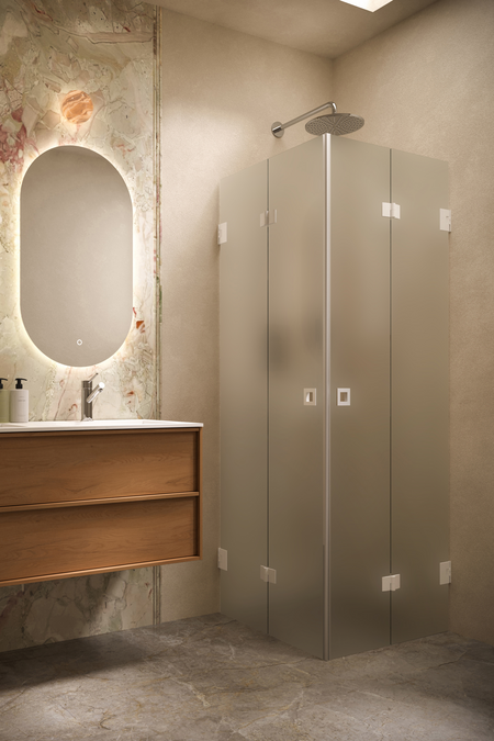 Shower enclosure with folding doors Vetro 546 (513x513)