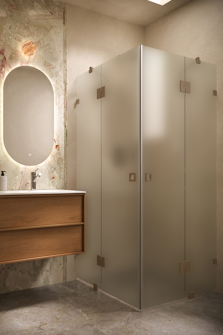 Shower enclosure with hinged doors with fixed parts Vetro 548 (514x514)