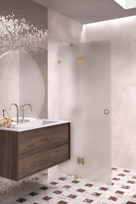 Hinged shower screen with a fixed part Vetro 514