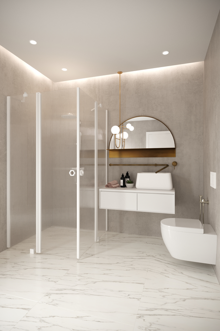 Shower enclosure with hinged doors with fixed parts Forma 379
