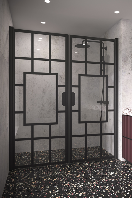 Alcove fitting with a hinged double door Bläk 803 Shanghai