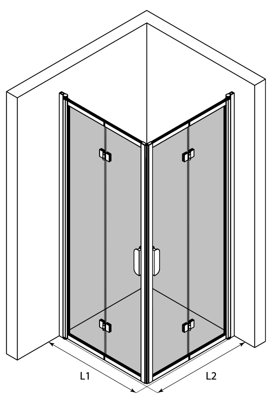 3d Shower enclosure with folding doors Bläk 899 New York
