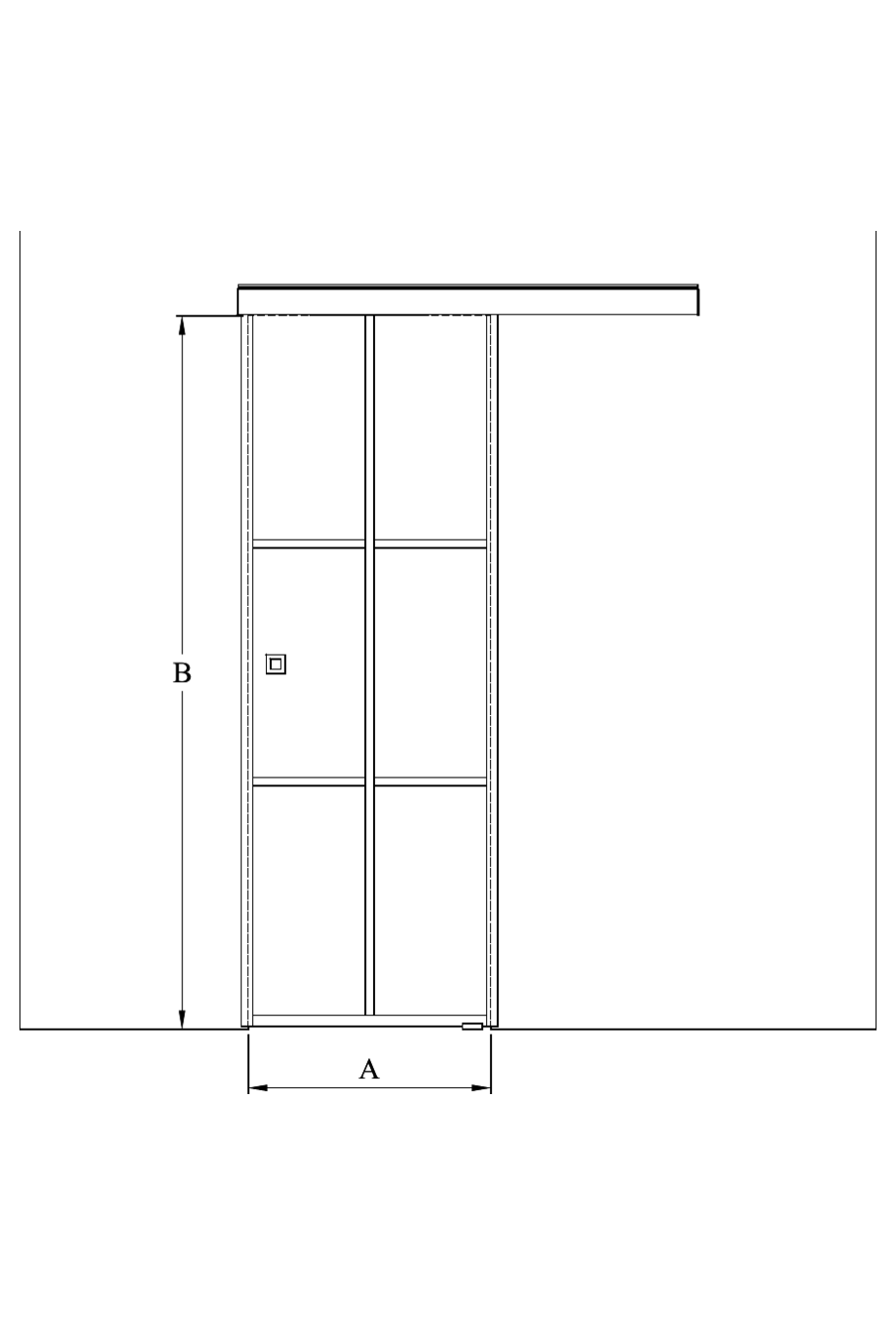 2d Wall mounted sliding door with soft closing mechanism Inne W1P Paris